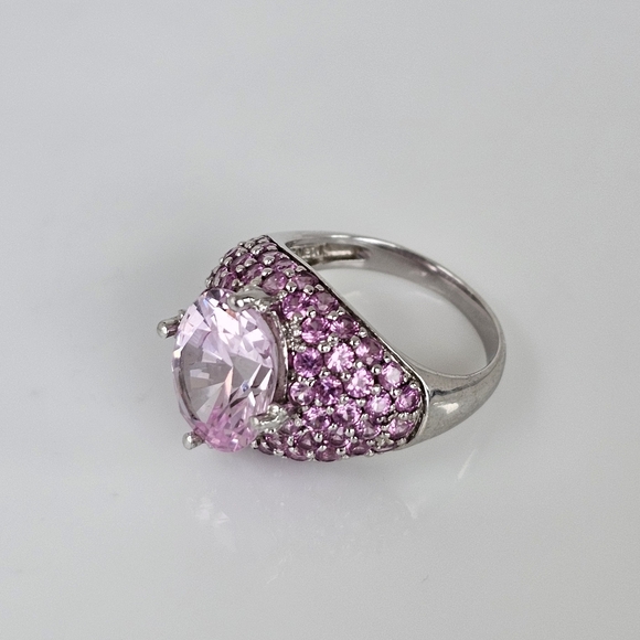 Rare Victoria Wieck Kunzite & Pink Sapphire Ring Sterling Silver Size 7. - Picture 4 of 16